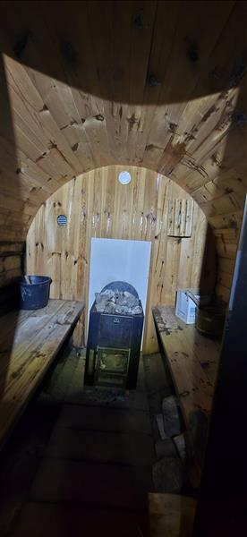 Grote foto finse barrel sauna 2.5m tuin en terras overige tuin en terras