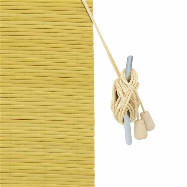 Grote foto vidaxl rolgordijn met gordijnen geel 140 x 220 cm bamboe huis en inrichting gordijnen en lamellen