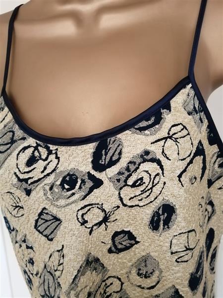 Grote foto goudkleurig jurkje met marineblauw maat 40 kleding dames ondergoed en lingerie