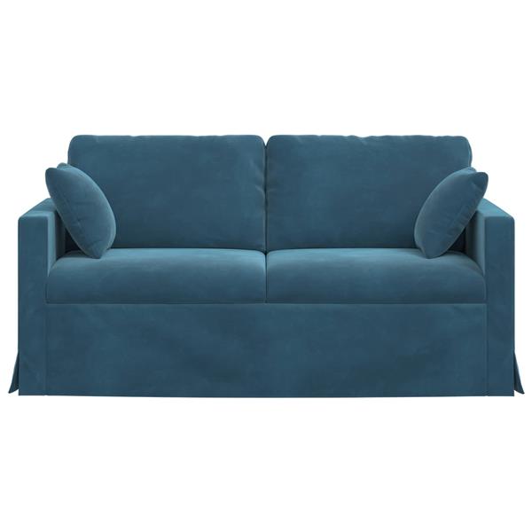 Grote foto vidaxl bank blauw 158 x 78 x 80 cm fluweel huis en inrichting bankstellen