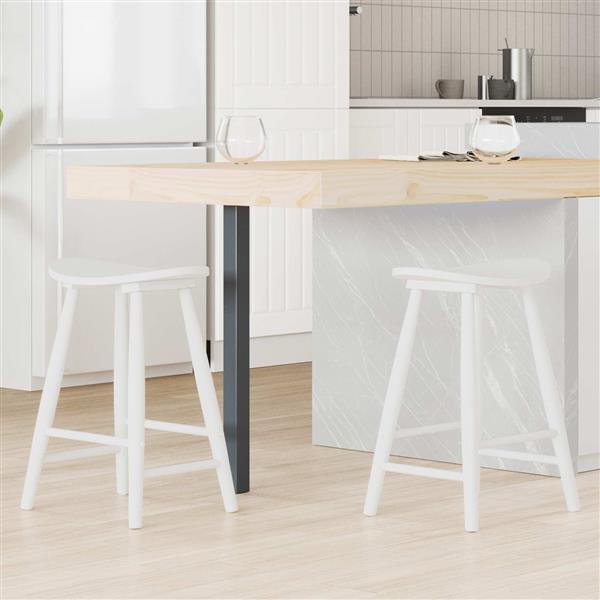 Grote foto vidaxl eettafelstoelen 2 pcs wit 46 x 37 x 63 cm massief rubberhout huis en inrichting stoelen