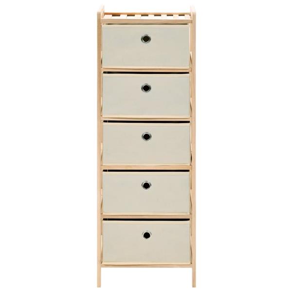 Grote foto vidaxl opbergmeubel met 5 stoffen manden cederhout beige huis en inrichting overige