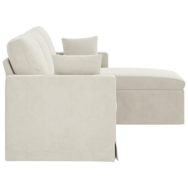 Grote foto vidaxl bank cr me 198 x 134 x 80 cm fluweel huis en inrichting bankstellen