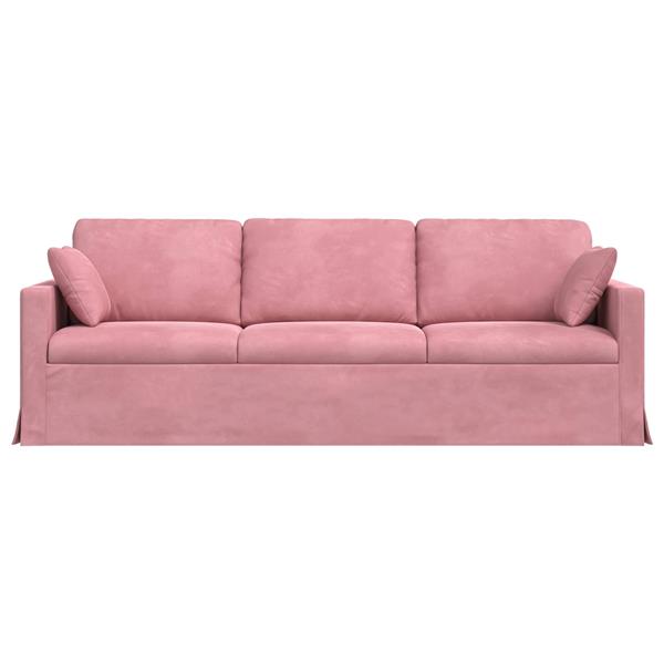 Grote foto vidaxl bank roze 228 x 78 x 80 cm fluweel huis en inrichting bankstellen