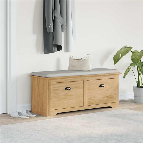 Grote foto vidaxl hal bank bodo honingbruin 118 x 40 x 50 cm bewerkt hout huis en inrichting overige huis en inrichting