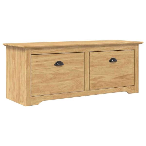 Grote foto vidaxl hal bank bodo honingbruin 118 x 40 x 50 cm bewerkt hout huis en inrichting overige huis en inrichting