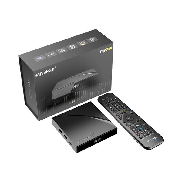 Grote foto amiko a14 gold iptv set top box media streamer telecommunicatie zenders en ontvangers