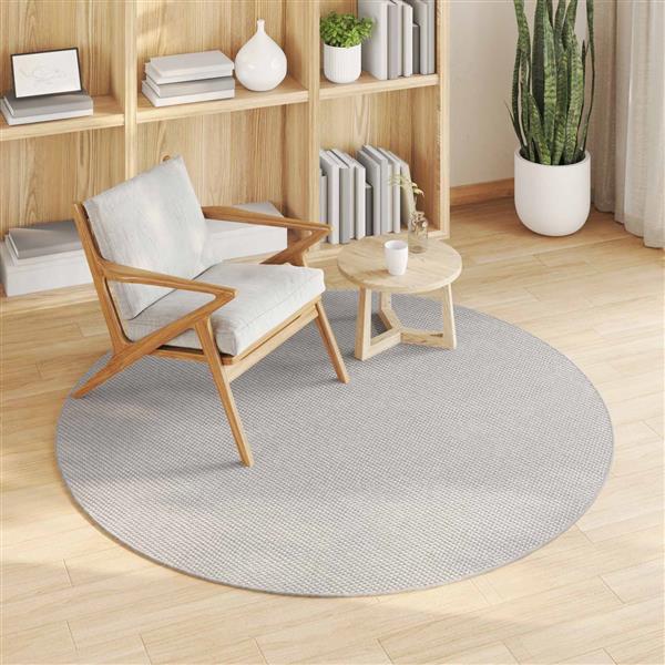 Grote foto vidaxl vloerkleden rond lugo cr me en grijs 160 cm polyester huis en inrichting vloerbedekking en kleden