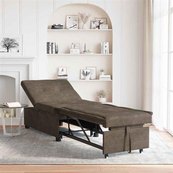 Grote foto vidaxl slaapbank donkergrijs 194 x 67 x 82 cm huahua stof huis en inrichting bankstellen