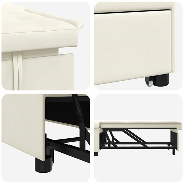 Grote foto vidaxl slaapbank cr me 194 x 67 x 82 cm fluweel huis en inrichting bankstellen