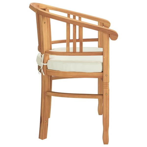 Grote foto vidaxl stoel met kussen 2 pcs bruin 63 x 58 x 89 cm massief teakhout tuin en terras tuinmeubelen