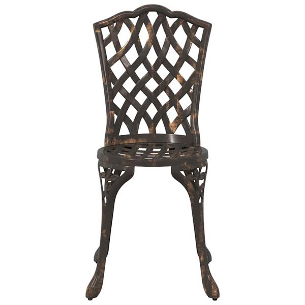 Grote foto vidaxl tuinstoel 2 pcs brons 39 x 40 x 87cm aluminium tuin en terras tuinmeubelen