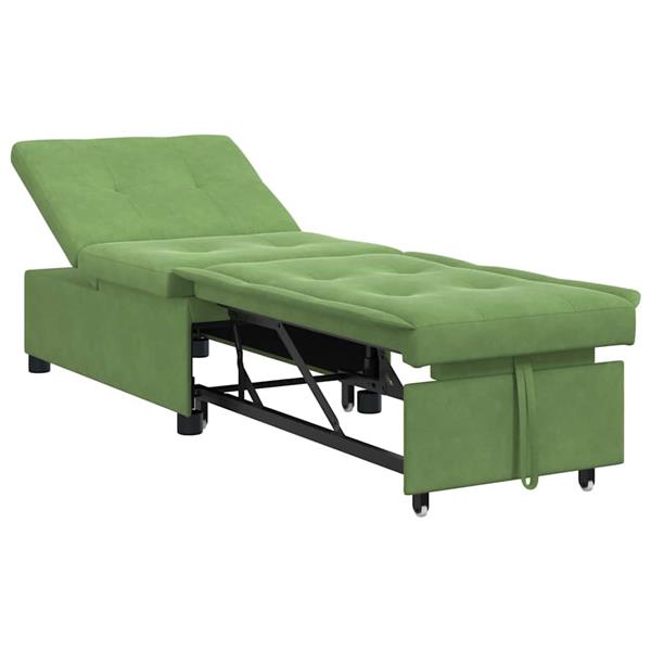 Grote foto vidaxl slaapbank lichtgroen 194 x 67 x 82 cm fluweel huis en inrichting bankstellen
