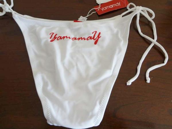Grote foto witte triangel bikini met koordjes van yamamay kleding dames badmode en zwemkleding