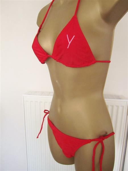 Grote foto elegante rode bikini met koordjes yamamay kleding dames badmode en zwemkleding