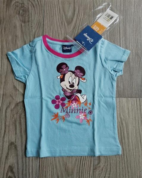Grote foto anijsblauw minnie mouse shirt met glittertjes kinderen en baby maat 104