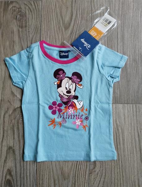 Grote foto anijsblauw minnie mouse shirt met glittertjes kinderen en baby maat 104