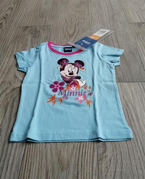 Grote foto anijsblauw minnie mouse shirt met glittertjes kinderen en baby maat 104