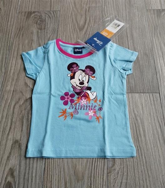 Grote foto anijsblauw minnie mouse shirt met glittertjes kinderen en baby maat 104