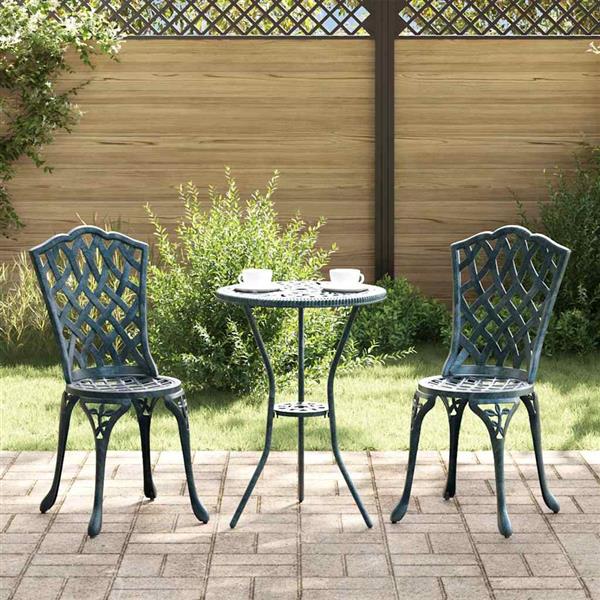 Grote foto vidaxl tuinstoel 2 pcs groen 39 x 40 x 87cm aluminium tuin en terras tuinmeubelen