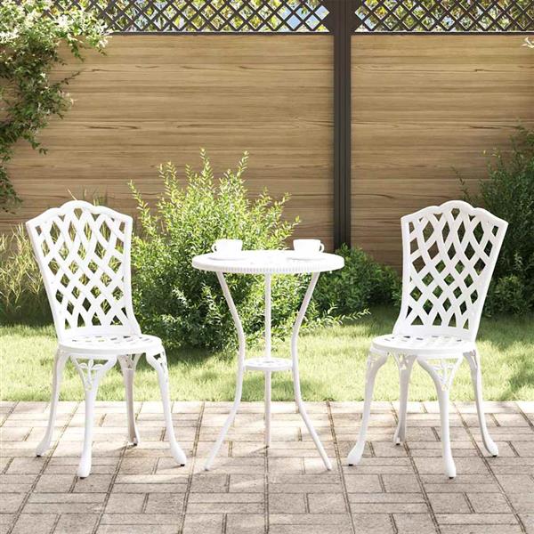 Grote foto vidaxl tuin bistro set 3 pcs wit aluminium tuin en terras tuinmeubelen