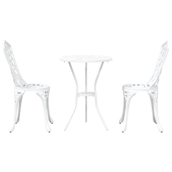 Grote foto vidaxl tuin bistro set 3 pcs wit aluminium tuin en terras tuinmeubelen