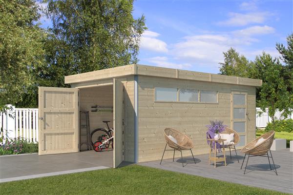 Grote foto nieuw houten garage 5121iso tuin en terras tuinhuisjes en blokhutten