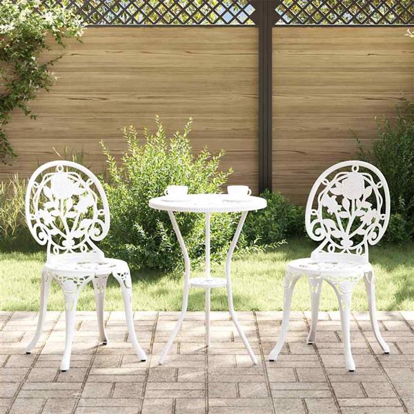 Grote foto vidaxl tuin bistro set 3 pcs wit aluminium tuin en terras tuinmeubelen