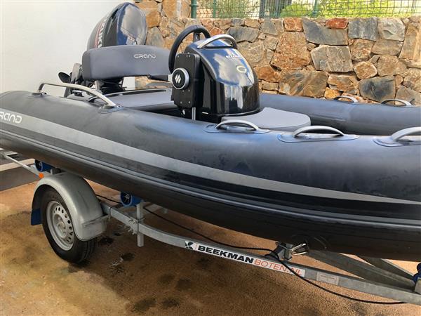 Grote foto rib grand golden line zwart 3 80 40 pk met trailer watersport en boten rubberboten