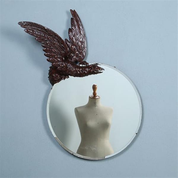 Grote foto fabelachtige spiegel draak bij volle maan in de manier van gabriel viardot parijs ca 1880 no.38 antiek en kunst spiegels