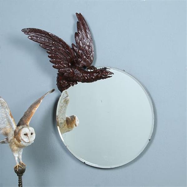 Grote foto fabelachtige spiegel draak bij volle maan in de manier van gabriel viardot parijs ca 1880 no.38 antiek en kunst spiegels