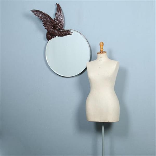 Grote foto fabelachtige spiegel draak bij volle maan in de manier van gabriel viardot parijs ca 1880 no.38 antiek en kunst spiegels