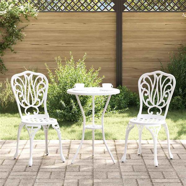 Grote foto vidaxl tuin bistro set 3 pcs wit aluminium tuin en terras tuinmeubelen