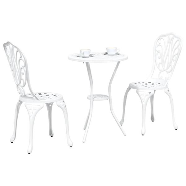 Grote foto vidaxl tuin bistro set 3 pcs wit aluminium tuin en terras tuinmeubelen