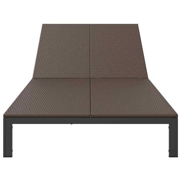 Grote foto vidaxl ligstoel bruin 206 x 115 x 75 cm poly rattan tuin en terras tuinmeubelen