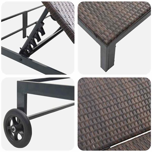 Grote foto vidaxl ligstoel bruin 206 x 115 x 75 cm poly rattan tuin en terras tuinmeubelen