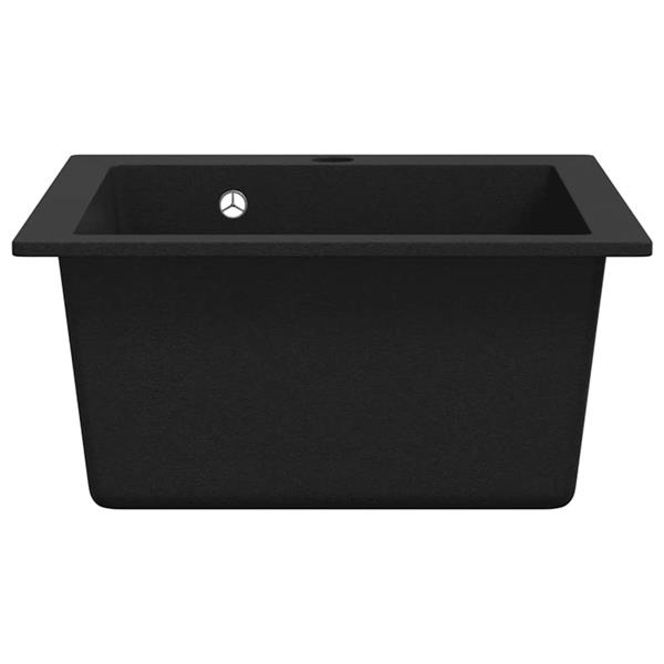 Grote foto vidaxl spoelbak opbouw enkele bak graniet zwart huis en inrichting keukens