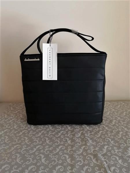 Grote foto zwarte trendy grote schoudertas laurent david sieraden tassen en uiterlijk schoudertassen