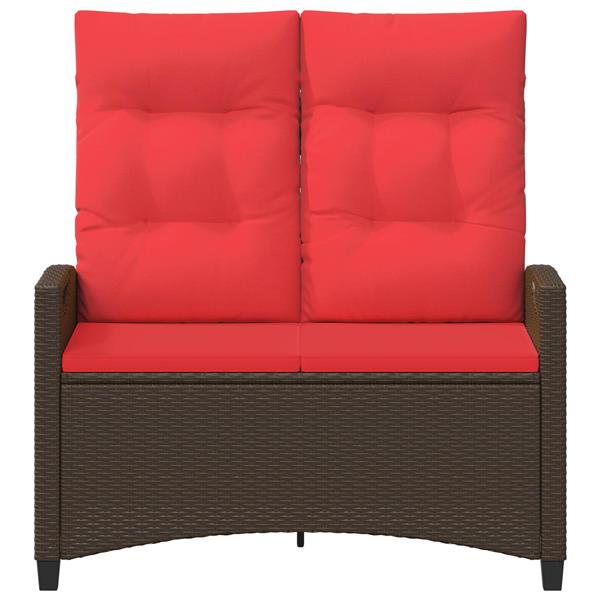 Grote foto vidaxl tuinbank bruin en rood 105 x 60 x 112 cm staal en polyester tuin en terras tuinmeubelen