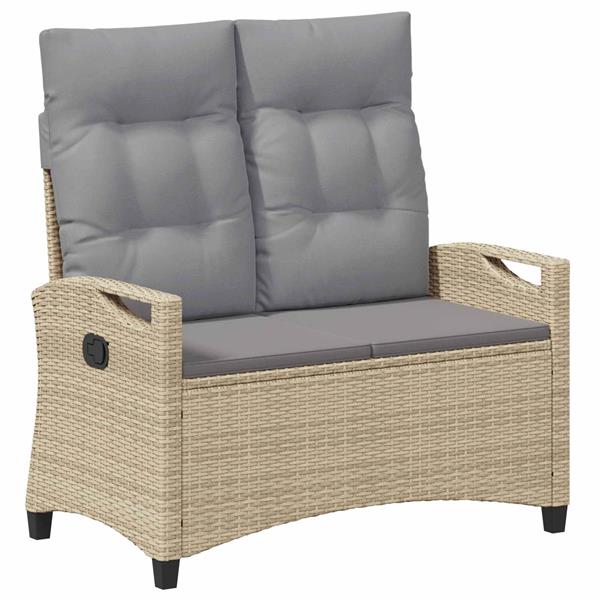 Grote foto vidaxl tuinbank met kussen beige en licht grijs 105 x 60 x 112 cm tuin en terras tuinmeubelen