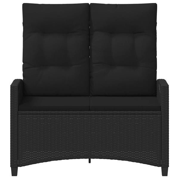 Grote foto vidaxl tuinbank met kussen zwart 105 x 60 x 112 cm staal en polyester tuin en terras tuinmeubelen