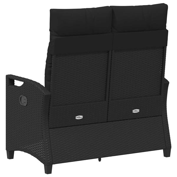 Grote foto vidaxl tuinbank met kussen zwart 105 x 60 x 112 cm staal en polyester tuin en terras tuinmeubelen