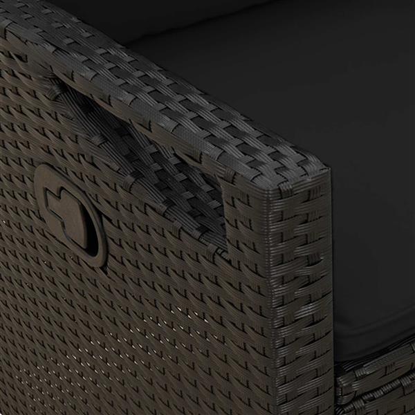 Grote foto vidaxl tuinbank met kussen zwart 105 x 60 x 112 cm staal en polyester tuin en terras tuinmeubelen