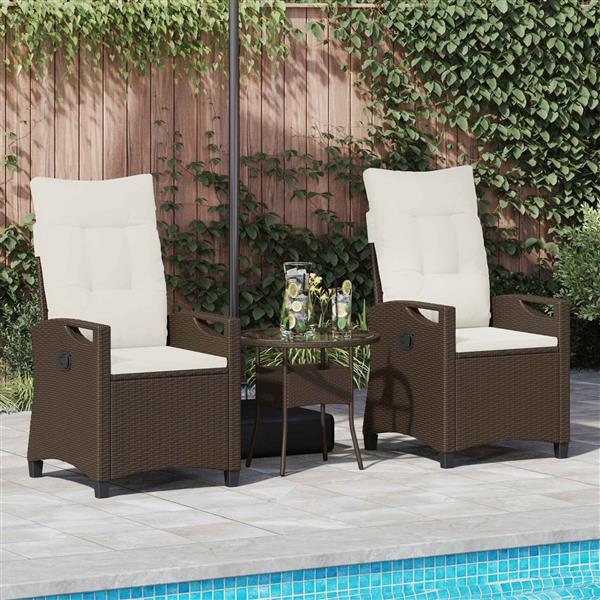 Grote foto vidaxl tuinstoel 2 pcs bruin en cr me 56 x 60 x 112 cm tuin en terras tuinmeubelen