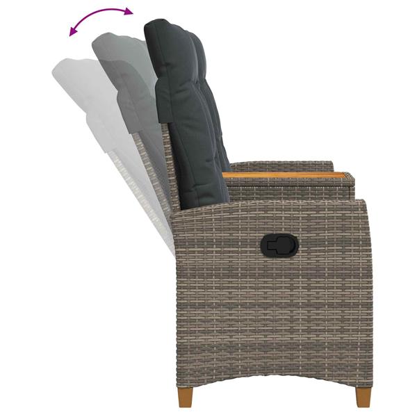 Grote foto vidaxl ligbank met tafel grijs en donkergrijs 126 x 65 x 112 cm tuin en terras tuinmeubelen