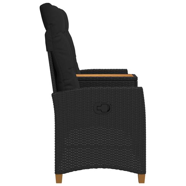 Grote foto vidaxl ligbank met tafel zwart 126 x 65 x 112 cm poly rattan tuin en terras tuinmeubelen