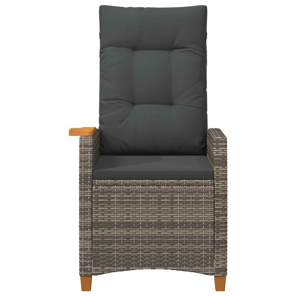 Grote foto vidaxl verstelbare stoel met theeplaat 62 x 64 x 112 cm poly rattan tuin en terras tuinmeubelen