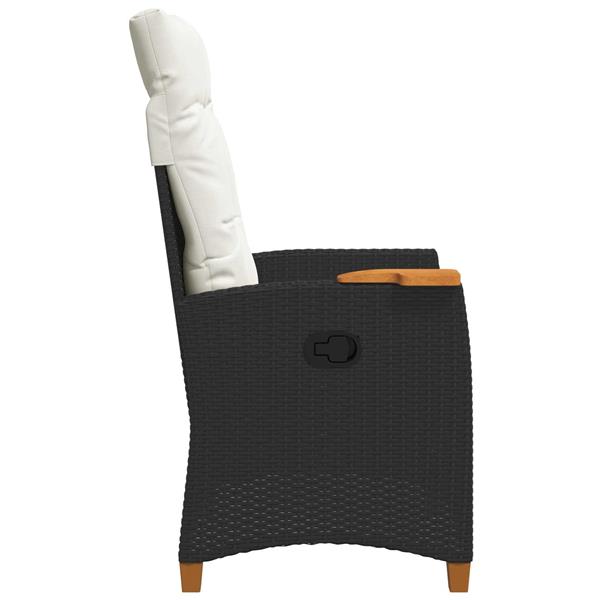 Grote foto vidaxl verstelbare stoel met theeplaat 62 x 64 x 112 cm poly rattan tuin en terras tuinmeubelen