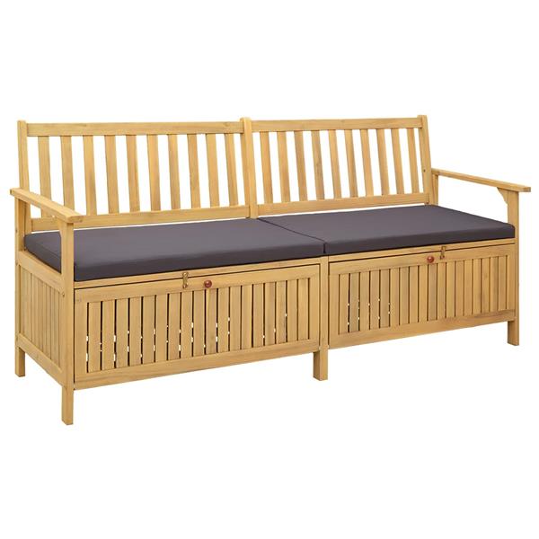 Grote foto vidaxl opslagbank met kussen met opslag met de deur 170 x 63 x 84 cm tuin en terras tuinmeubelen