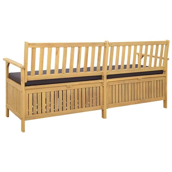 Grote foto vidaxl opslagbank met kussen met opslag met de deur 170 x 63 x 84 cm tuin en terras tuinmeubelen